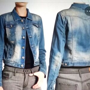 Diesel fringi ne denium y2k festival rodeo  Preppy women's jacket xxs